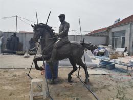 hj2863 玻璃鋼騎馬將軍雕塑_玻璃鋼雕塑_濱州宏景雕塑有限公司
